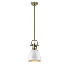 Golden 3604-S AB-WH - Duncan Small Pendant with Rod