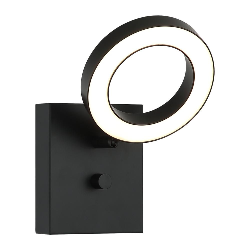 1 LT LED "REALM" BLACK WALL SCONCE / ACRYLIC SHADE