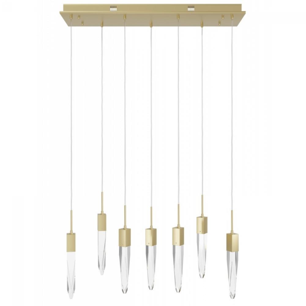 The Original Aspen Collection Chrome 7 Light Pendant Fixture with Clear Crystal