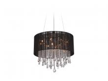 Avenue Lighting HF1502-BLK - Beverly Dr. Collection Round Black Silk String Shade and Crystal Dual Mount