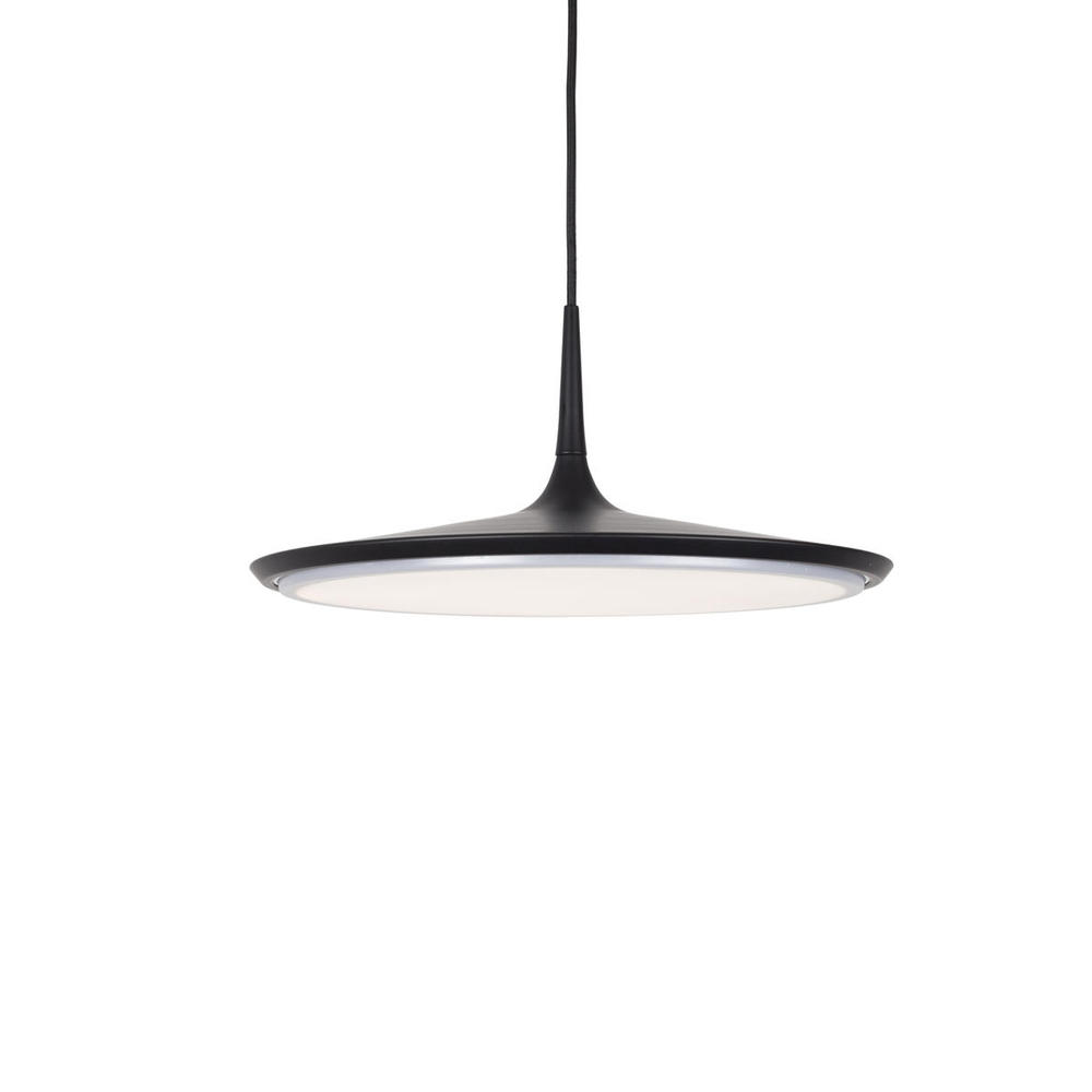 Disc 16-in Black LED Pendant