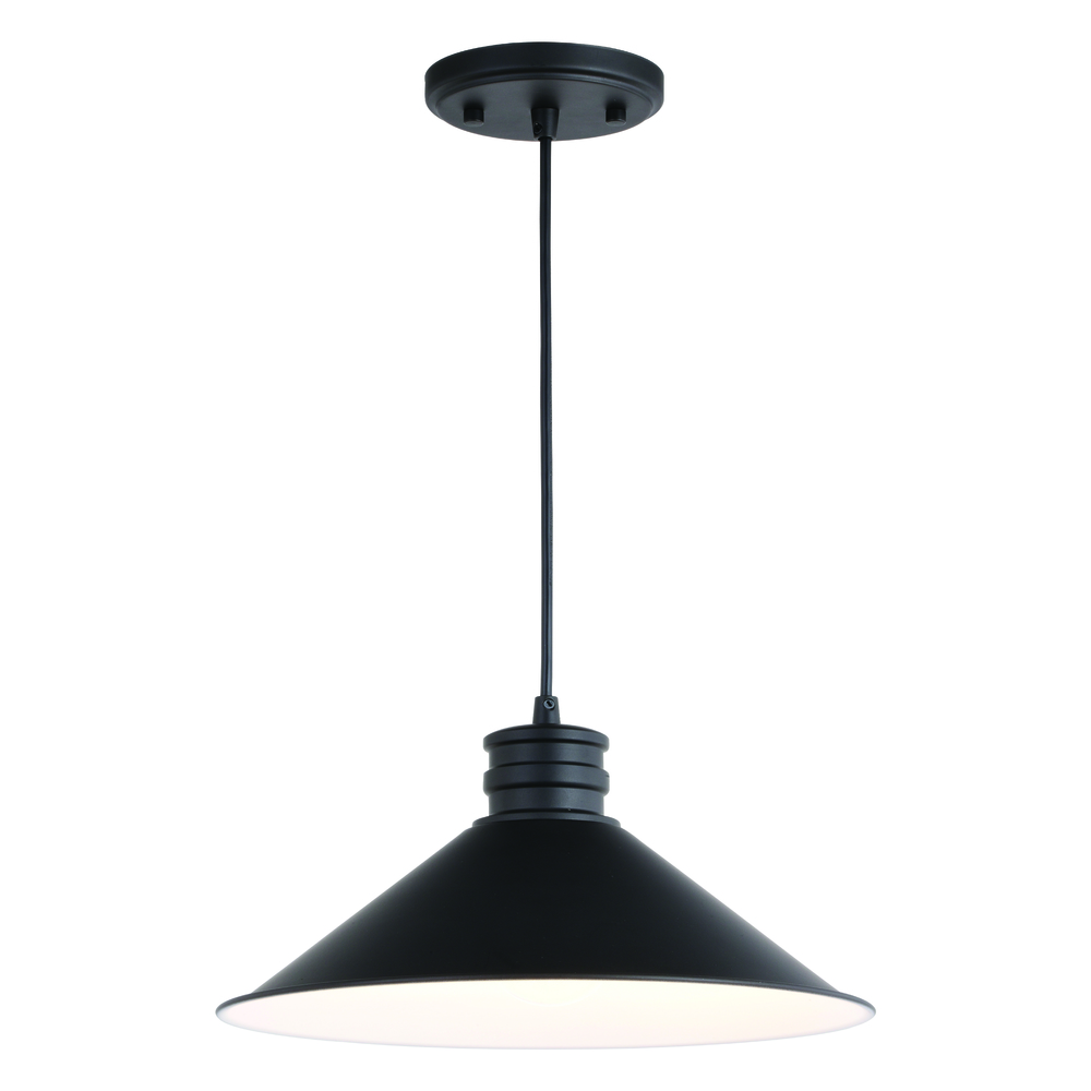 Akron 12-in. 1 Light Pendant Oil Rubbed Bronze and Matte White