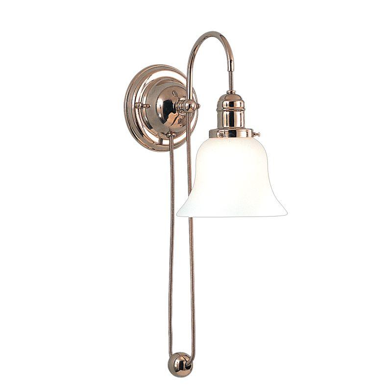 One Light Polished Nickel Wall Light