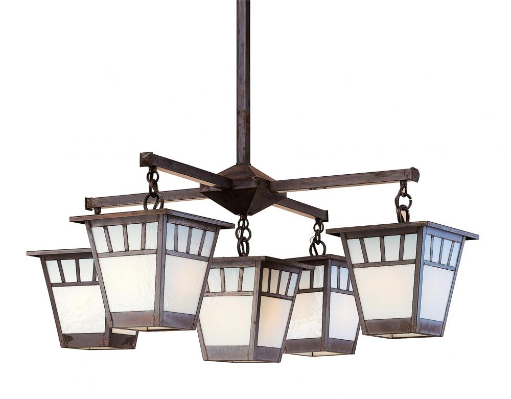 7" savannah 4 light chandelier plus one center light