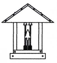 Arroyo Craftsman TRC-12ARF-MB - 12" timber ridge column mount with arrow filigree