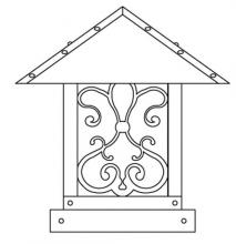 Arroyo Craftsman TRC-12ASF-BZ - 12" timber ridge column mount with ashbury  filigree