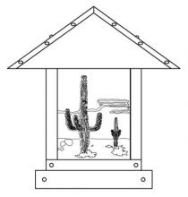 Arroyo Craftsman TRC-12CTF-BK - 12" timber ridge column mount with cactus  filigree