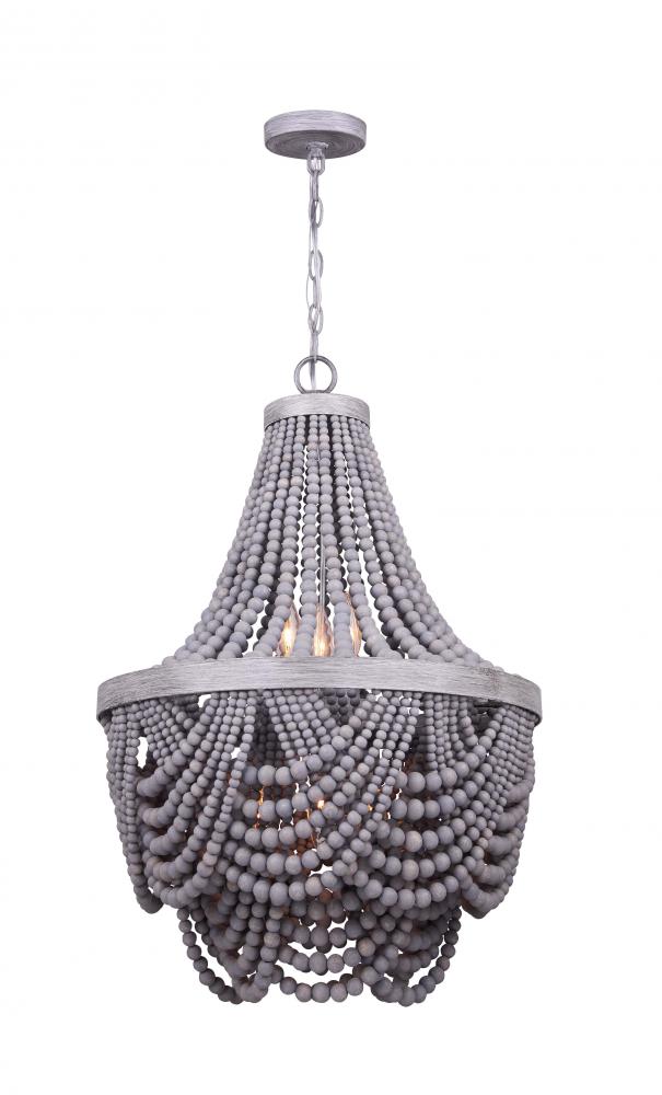 Kipling 6 Light Chandelier, Gray Finish