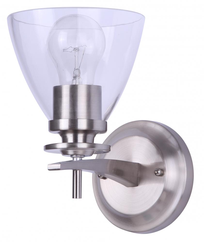 IWF256A01BN-RG 1 Light Wall Light, Brushed Nickel Finish