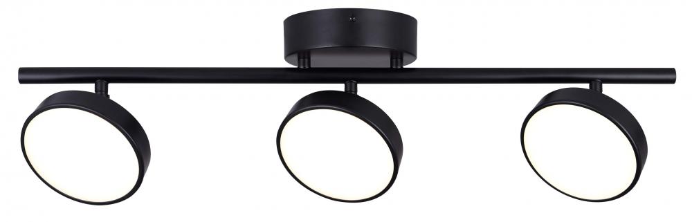 NEELIA 3 Light 25 in. Ceiling/Wall Black Track Light Kit with Integrated LED