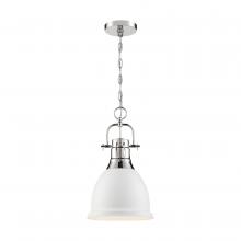 Nuvo 60/6752 - Watson - 1 Light Pendant - Polished Nickel and Matte White Finish