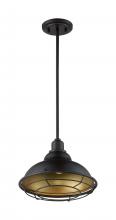 Nuvo 60/7014 - Newbridge - 1 Light Pendant with- Dark Bronze and Gold Finish