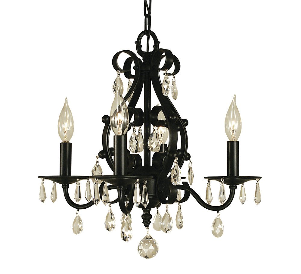 4-Light Matte Black Liebestraum Mini Chandelier