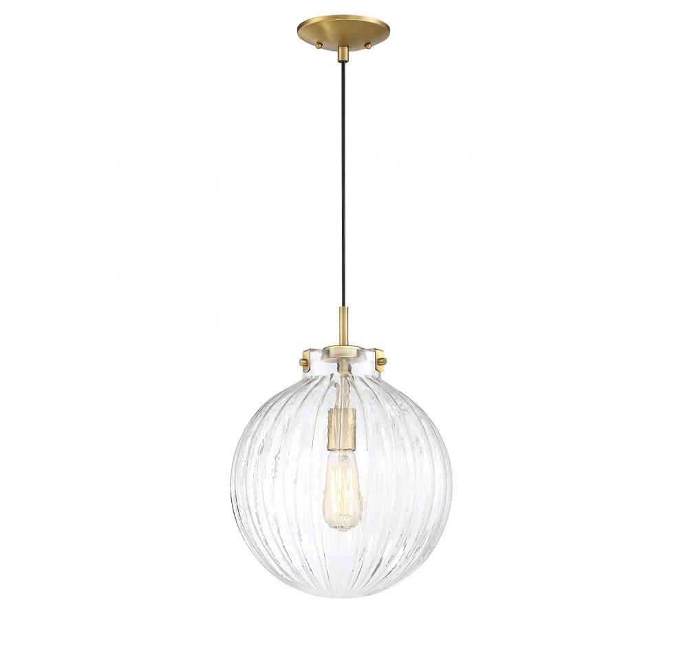 1-Light Mini Pendant in Natural Brass