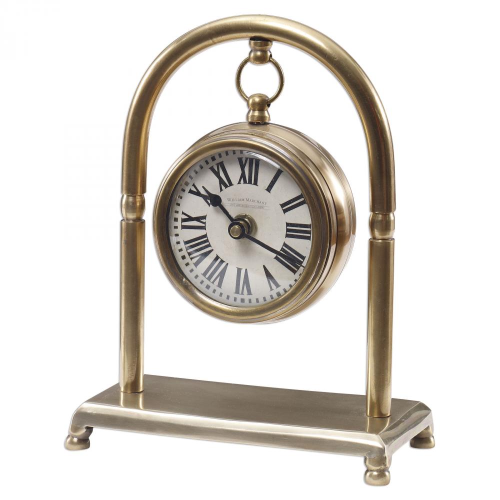 Uttermost Bahan Brass Table Clock