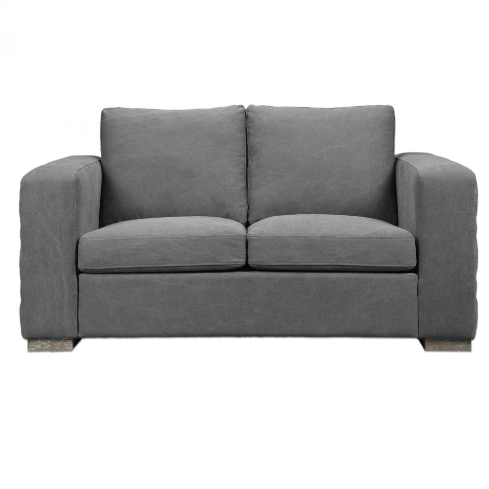 Uttermost Inari Stonewashed Gray Loveseat