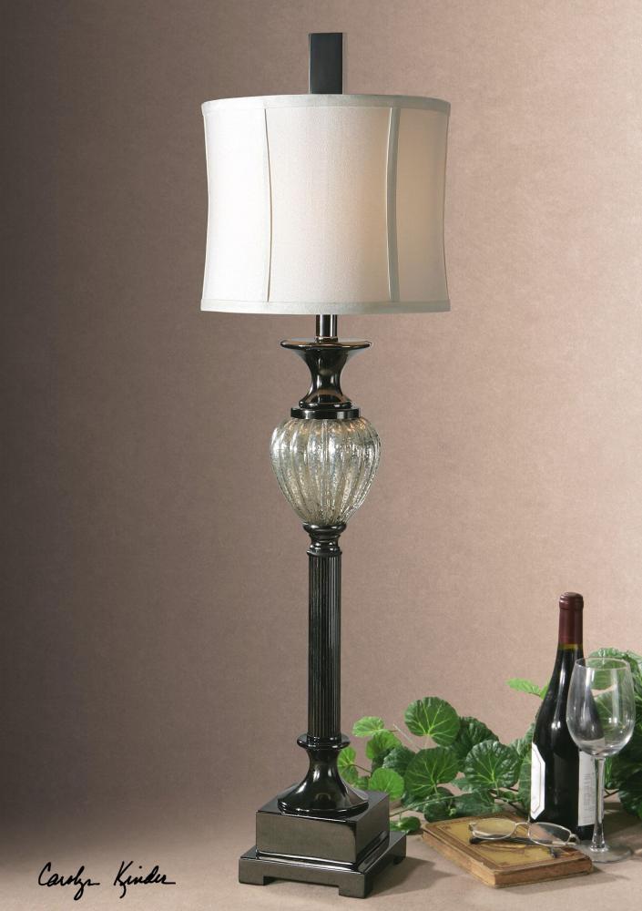 One Light Black Nickel Plated Table Lamp