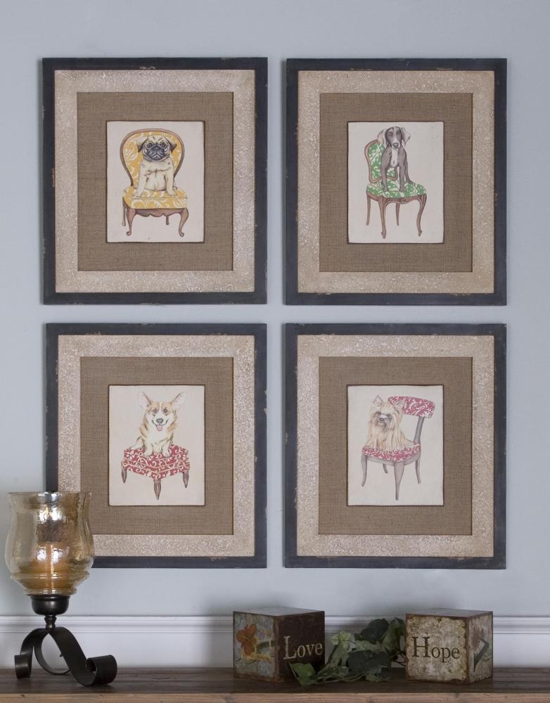 Pampered Pets Framed Art, S/4