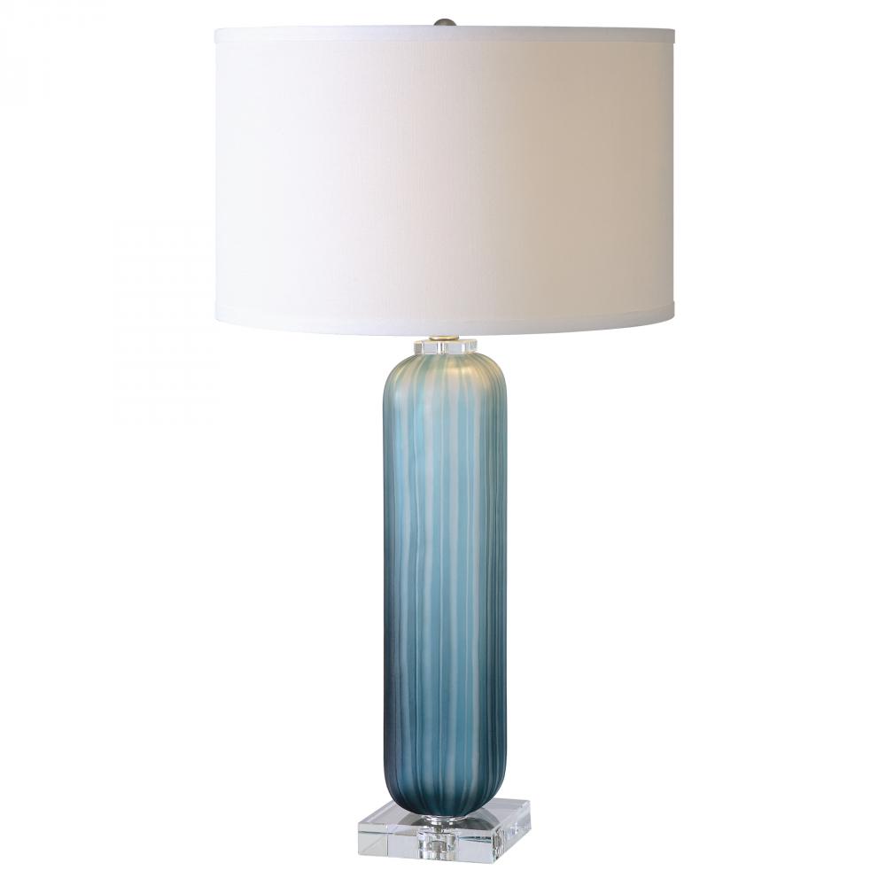 Uttermost Caudina Frosted Blue Glass Lamp