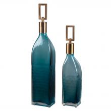 Uttermost 20076 - Annabella Teal Glass Bottles, S/2