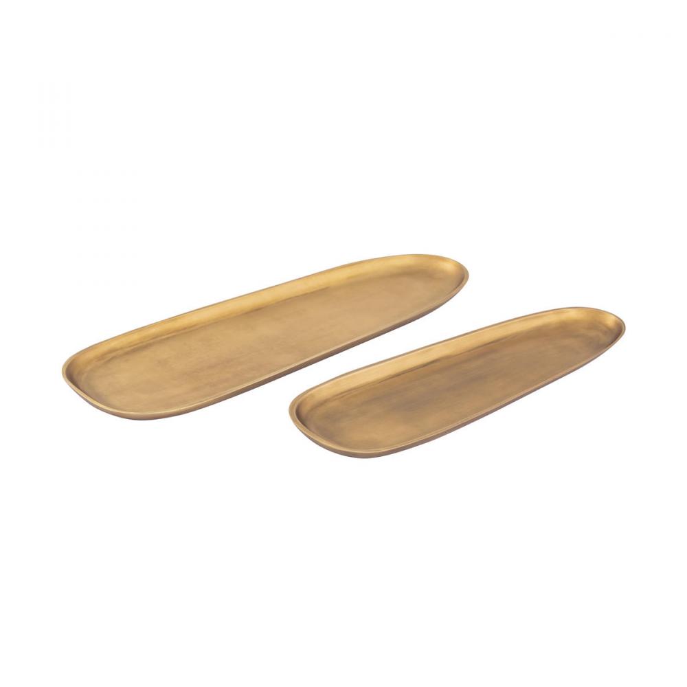 Blain Tray - Set of 2 Brass (2 pack) (2 pack)