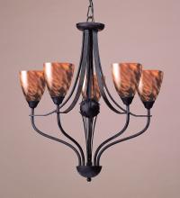 ELK Home 404-5ES - Classico 26'' Wide 5-Light Chandelier - Dark Rust with Espresso Glass